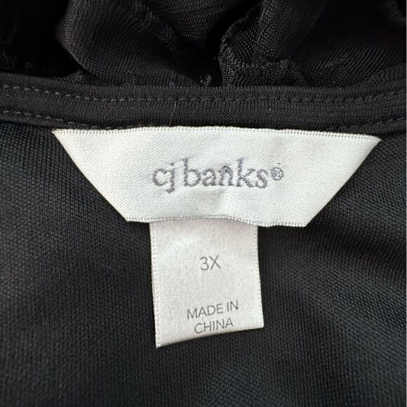 CJ Banks Black Sleeveless Dress Ruffle Party SZ 3X - Picture 14 of 16